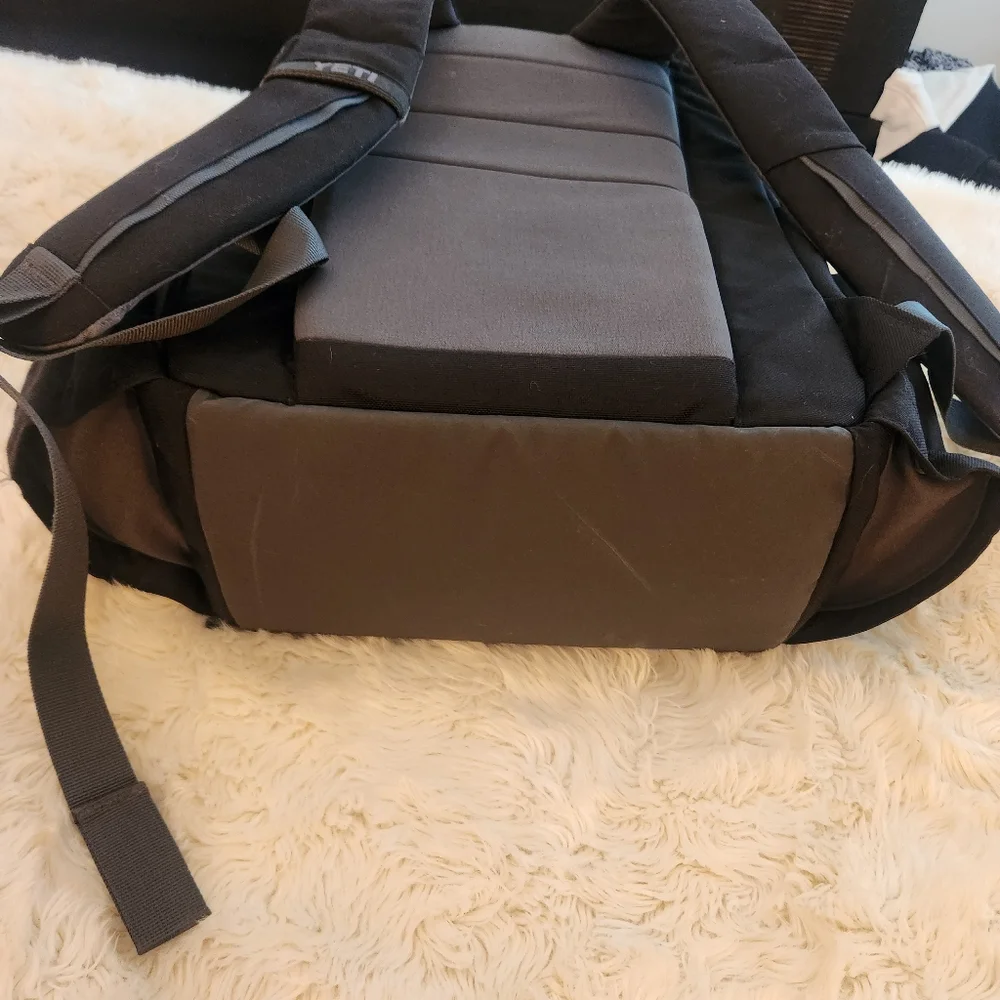 Yeti Black Backpack with Gray Bottom Panel